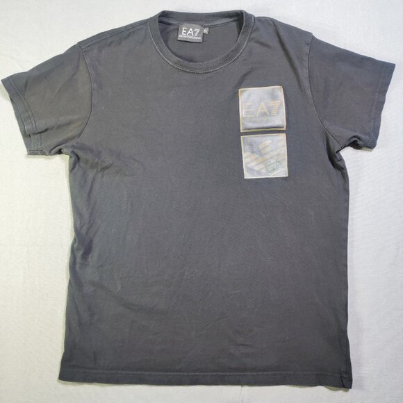 Emporio Armani EA7 T-shirt men's size M black with graphic design - Picture 1 of 9
